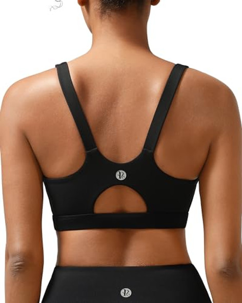 RUNNING GIRL HIGH SUPPORT HIGH IMPACT Sports Bra Sewn Pads MEDIUM - BLACK RUNNING GIRL HIGH SUPPORT HIGH IMPACT Sports Bra Sewn Pads MEDIUM - BLACK