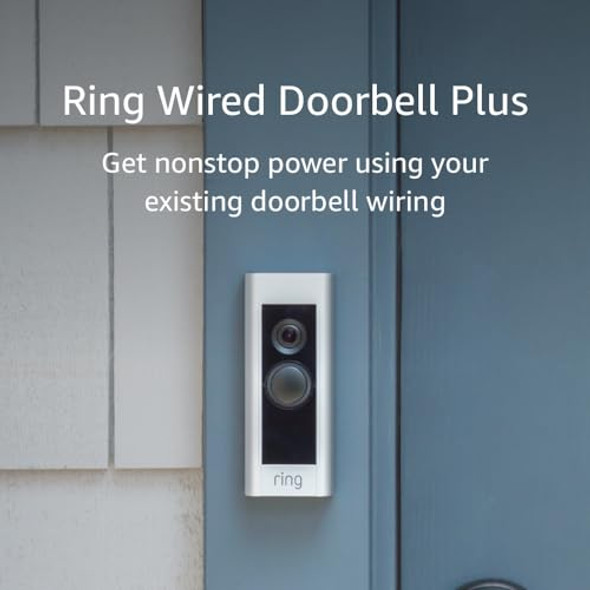 RING VIDEO DOORBELL PLUS - SMART DOORBELL - SATIN NICKEL RING VIDEO DOORBELL PLUS - SMART DOORBELL - SATIN NICKEL