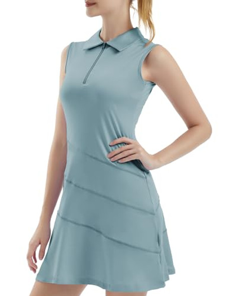 FKEEP WOMEN'S TENNIS GOLF DRESSES ZIPPER V-NECK S - LAKE BLUE New FKEEP WOMEN'S TENNIS GOLF DRESSES ZIPPER V-NECK S - LAKE BLUE New