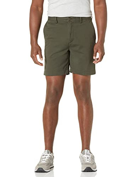 AMAZON ESSENTIALS MEN'S SLIM-FIT 7" CHINO SHORT - SIZE: MEN 29 - DARK OLIVE New AMAZON ESSENTIALS MEN'S SLIM-FIT 7" CHINO SHORT - SIZE: MEN 29 - DARK OLIVE New