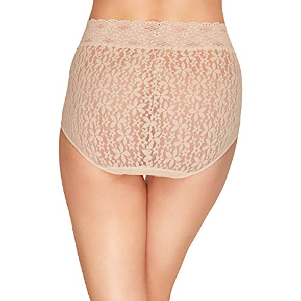 870405 Wacoal Women's Halo Lace Brief Panty Natural Nude L New 870405 Wacoal Women's Halo Lace Brief Panty Natural Nude L New