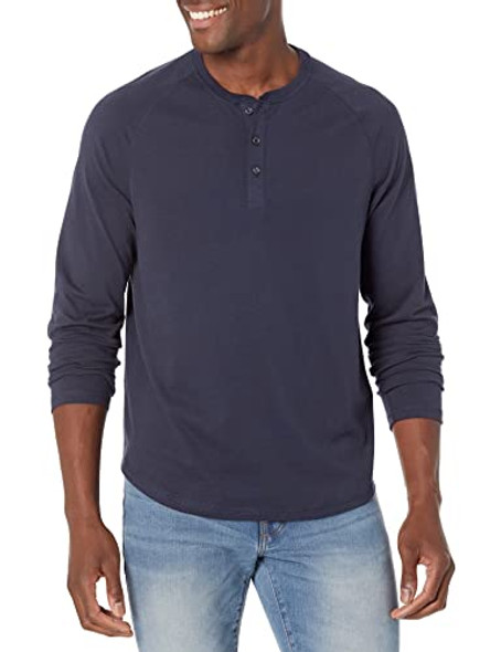 AMAZON ESSENTIALS HENLEY SLEEVE SHIRT REGULAR MENS HENLEY NAVY M New AMAZON ESSENTIALS HENLEY SLEEVE SHIRT REGULAR MENS HENLEY NAVY M New
