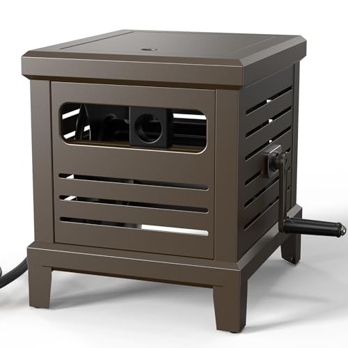 RELHOST HOSE REEL HEAVY DUTY HOSE REEL BOX HIDEAWAY HOLDS 100 FT X 5/8" - BROWN