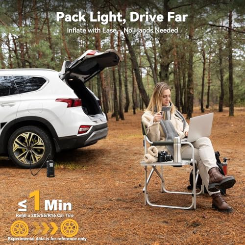 MODARI TIRE INFLATOR PORTABLE AIR COMPRESSOR 4X FASTER 160 PSI PORTABLE - BLACK