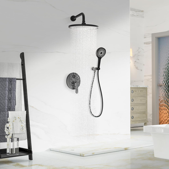 GENERIC SHOWER SYSTEM RAINFALL SLIVER HIGH PRESSURE SHOWER KIT - SILVER/WHITE