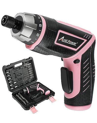 AVID POWER ELECTRIC CORDLESS SCREWDRIVER SET RECHARGEABLE 4V 44PCS - PINK