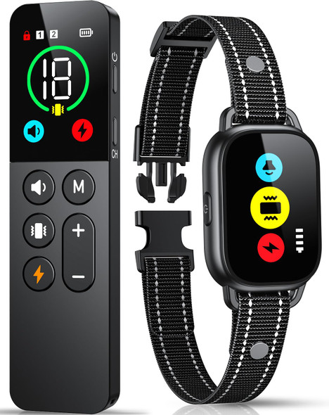 EVUIME DOG TRAINING COLLAR WITH REMOTE SMART DOG SHOCK COLLAR - BLACK EVUIME DOG TRAINING COLLAR WITH REMOTE SMART DOG SHOCK COLLAR - BLACK