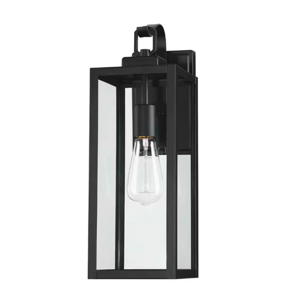 UIXE 2-LIGHT MATTE BLACK HARDWIRED OUTDOOR LANTERN SCONCE SEEDED GLASS - BLACK UIXE 2-LIGHT MATTE BLACK HARDWIRED OUTDOOR LANTERN SCONCE SEEDED GLASS - BLACK