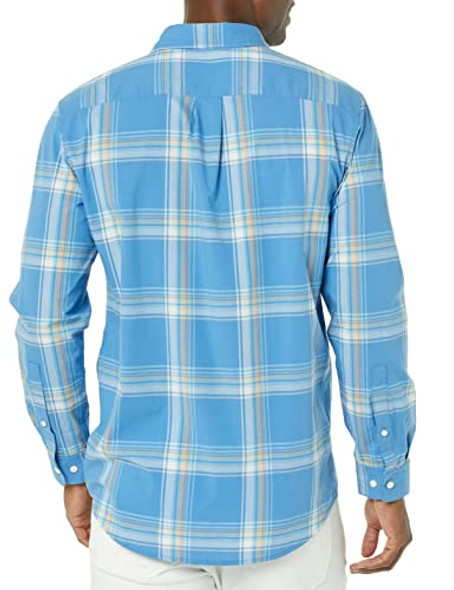 AMAZON ESSENTIALS MEN'S LONG-SLEEVE SLIM-FIT STRETCH POPLIN SHIRT - LIGHT BLUE New AMAZON ESSENTIALS MEN'S LONG-SLEEVE SLIM-FIT STRETCH POPLIN SHIRT - LIGHT BLUE New