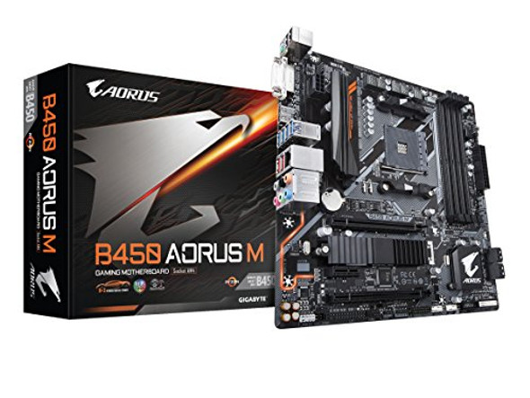 GIGABYTE B450 AORUS M AMD Ryzen AM4 Micro ATX M2 Thermal Guard Motherboard BLACK GIGABYTE B450 AORUS M AMD Ryzen AM4 Micro ATX M2 Thermal Guard Motherboard BLACK
