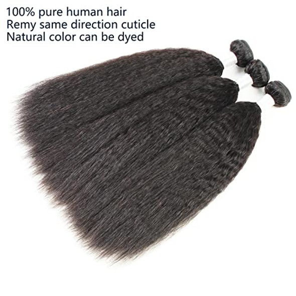 12a Kinky Straight Bundles Human Hair Yaki Bundles Brazilian Remy Hair New