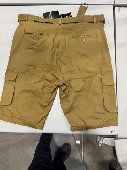 BLU ROCK NEW YORK BELTED CARGO SHORTS - SIZE: MEN 40 - DARK KHAKI New BLU ROCK NEW YORK BELTED CARGO SHORTS - SIZE: MEN 40 - DARK KHAKI New