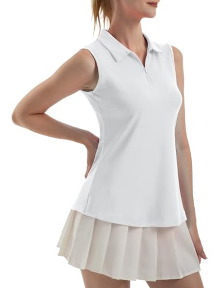 FKEEP WOMEN'S SLEEVELESS COLAR V-NECK FKEEP ENTOURAGE POLO TEE WHITE M New FKEEP WOMEN'S SLEEVELESS COLAR V-NECK FKEEP ENTOURAGE POLO TEE WHITE M New