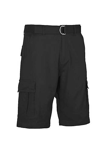 BLU ROCK MEN'S MODERN FIT COTTON FLEX STRETCH CARGO SHORTS - SIZE: 32 - BLACK New