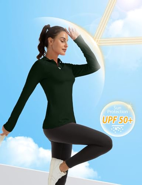 FKEEP Women's Long Sleeve Polo Shirt - Size M, Forest Green New FKEEP Women's Long Sleeve Polo Shirt - Size M, Forest Green New