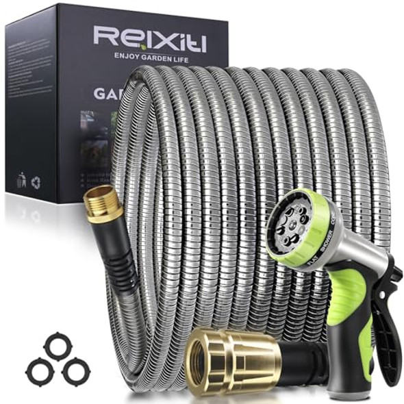 RELXITL 50FT METAL GARDEN HOSE - YELLOW RELXITL 50FT METAL GARDEN HOSE - YELLOW