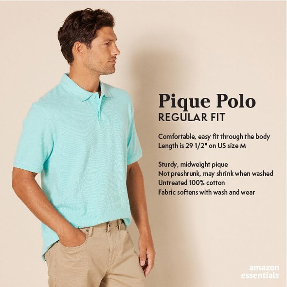 AMAZON ESSENTIALS MEN'S REGULAR-FIT COTTON PIQUE POLO SHIRT, SIZE L, BURGUNDY AMAZON ESSENTIALS MEN'S REGULAR-FIT COTTON PIQUE POLO SHIRT, SIZE L, BURGUNDY