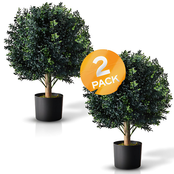 BOTARO TRESIL Set of 2 - Pre-Potted 24" High Ball Shaped Boxwood Topiary- 16" BOTARO TRESIL Set of 2 - Pre-Potted 24" High Ball Shaped Boxwood Topiary- 16"