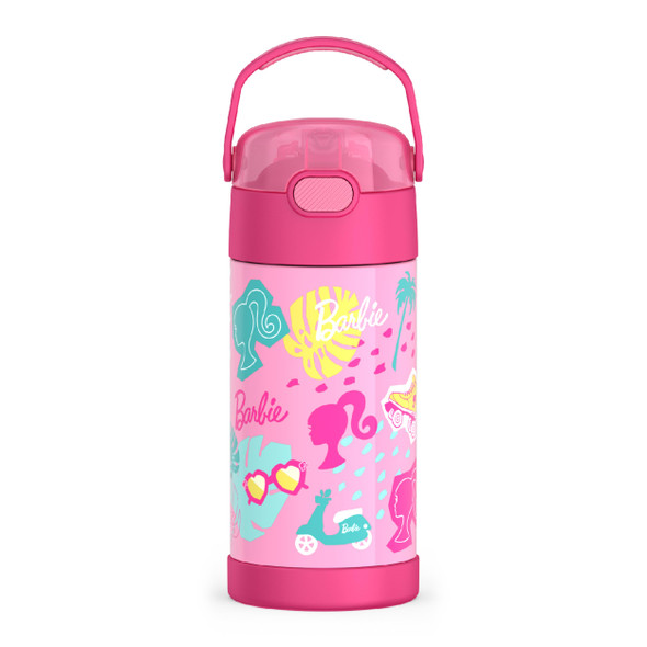 THERMOS FUNTAINER 12OZ KIDS WATER BOTTLE INSULATED STAINLESS STRAW - PINK/MULTI