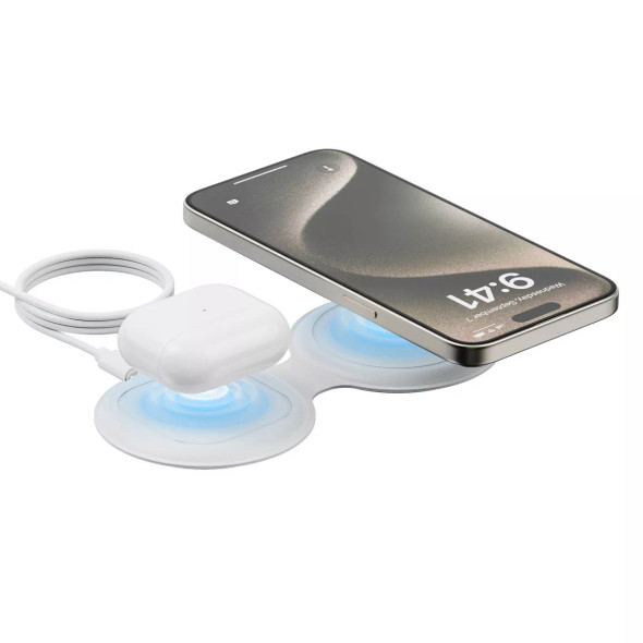 CONAIR TRAVEL SMART 2 DEVICE MAGNETIC 15W WIRELESS CHARGER - WHITE