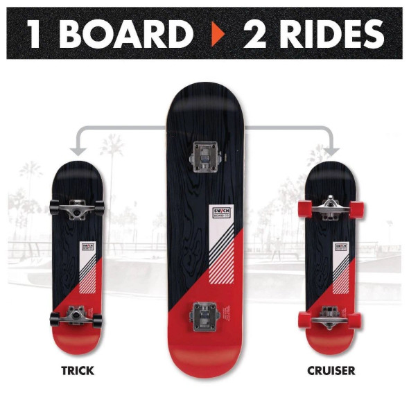 SWICHBOARD MOOSE MOUNTAIN TRICK & CRUISER SET - BLACK/RED SWICHBOARD MOOSE MOUNTAIN TRICK & CRUISER SET - BLACK/RED