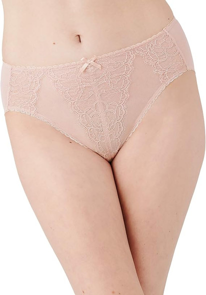 WACOAL RETRO CHIC HI-CUT PANTIES WITH CHANTILLY LACE SIZE: WOMEN XL - ROSE DUST New WACOAL RETRO CHIC HI-CUT PANTIES WITH CHANTILLY LACE SIZE: WOMEN XL - ROSE DUST New