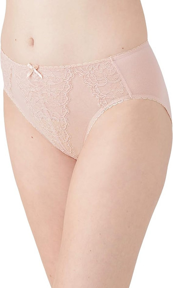 WACOAL RETRO CHIC HI-CUT PANTIES WITH CHANTILLY LACE SIZE: WOMEN XL - ROSE DUST New WACOAL RETRO CHIC HI-CUT PANTIES WITH CHANTILLY LACE SIZE: WOMEN XL - ROSE DUST New