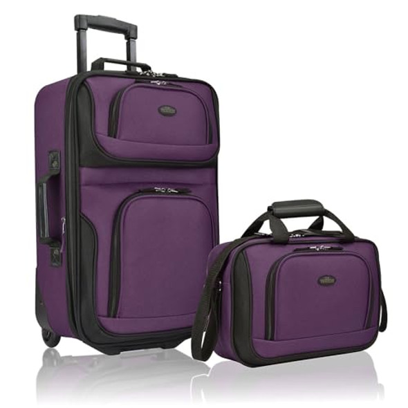 U.S. TRAVELER RIO RUGGED FABRIC EXPANDABLE CARRY-ON LUGGAGE, SET - PURPLE U.S. TRAVELER RIO RUGGED FABRIC EXPANDABLE CARRY-ON LUGGAGE, SET - PURPLE