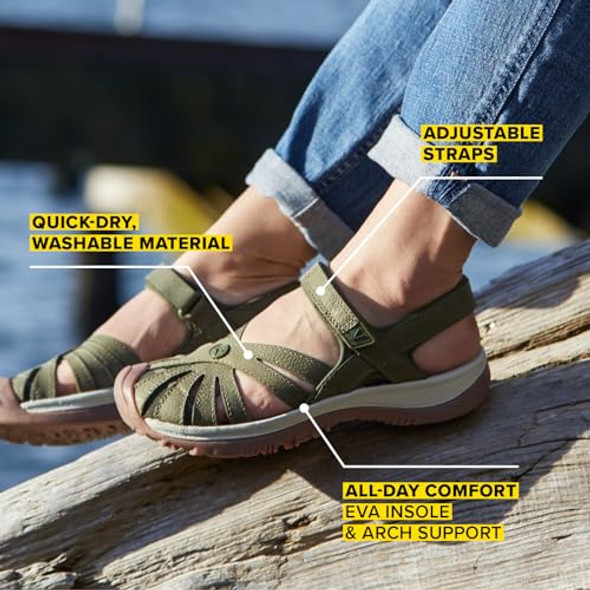 1016733 KEEN Women's Rose Casual Closed Toe Sandals Gargoyle/Raven Size 8.5 1016733 KEEN Women's Rose Casual Closed Toe Sandals Gargoyle/Raven Size 8.5