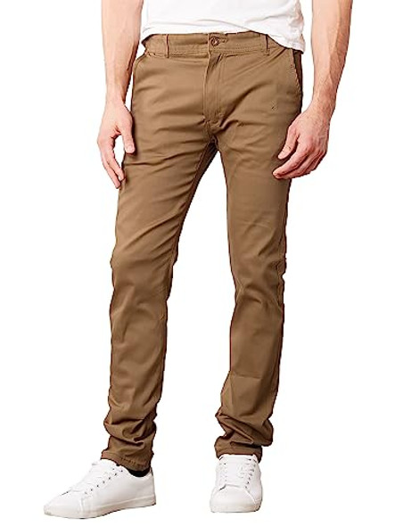 Galaxy Stretch Slim Fitting Chino Pants Size 38x30 Dark Khaki New Galaxy Stretch Slim Fitting Chino Pants Size 38x30 Dark Khaki New