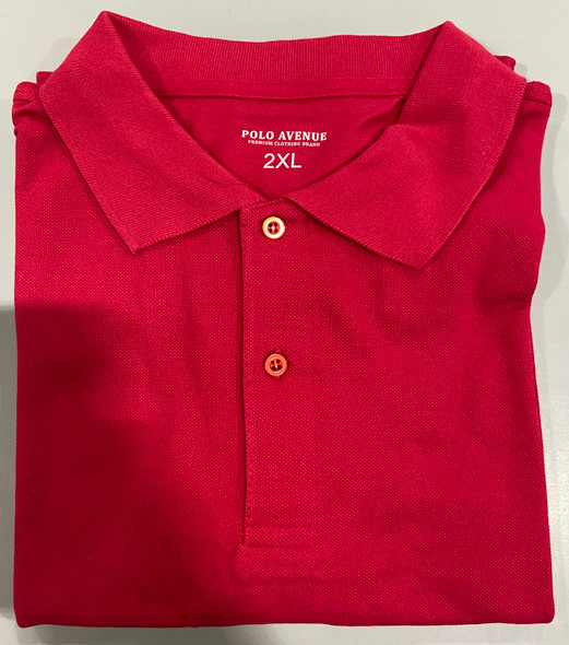 POLO AVENUE MEN'S - SIZE: MEN 2XL - RED New POLO AVENUE MEN'S - SIZE: MEN 2XL - RED New
