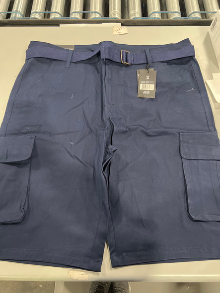 RUGGED TRAIL MEN'S SLIM FIT STRETCH BELTED CARGO SHORTS - SIZE: MEN 40 - NAVY New RUGGED TRAIL MEN'S SLIM FIT STRETCH BELTED CARGO SHORTS - SIZE: MEN 40 - NAVY New
