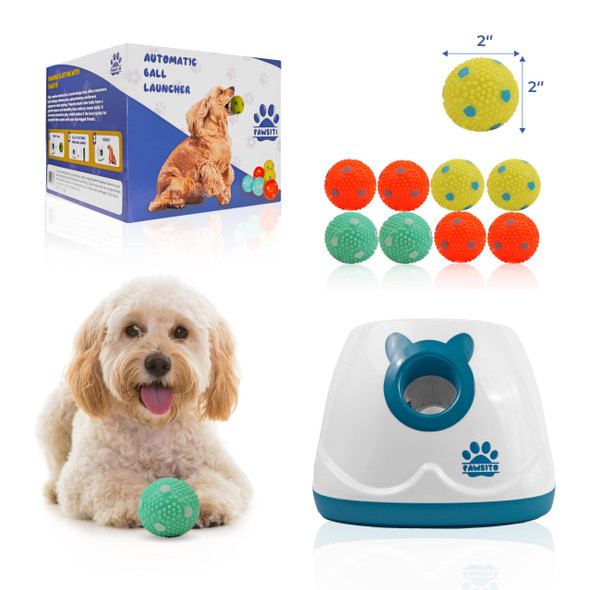 PAWSITO AUTOMATIC DOG BALL LAUNCHER FOR MEDIUM AND SMALL DOGS - WHITE PAWSITO AUTOMATIC DOG BALL LAUNCHER FOR MEDIUM AND SMALL DOGS - WHITE