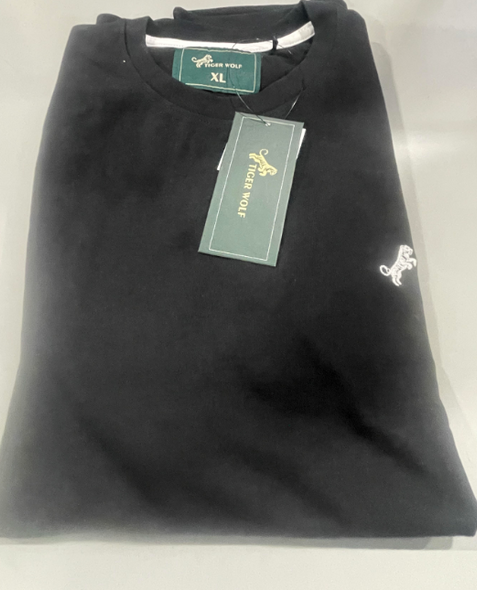 TIGER WOLF CREW SHIRT - SIZE: MEN XL - BLACK TIGER WOLF CREW SHIRT - SIZE: MEN XL - BLACK