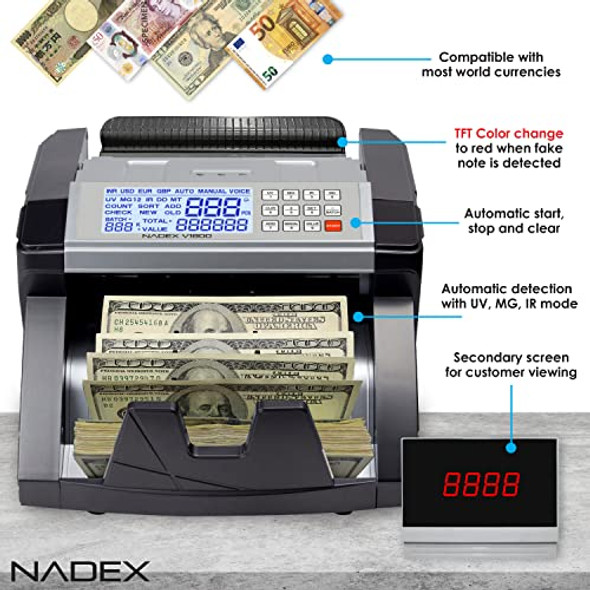 NADEX V1854 MONEY COUNTER - PROFESSIONAL GRADE - DARK GRAY NADEX V1854 MONEY COUNTER - PROFESSIONAL GRADE - DARK GRAY