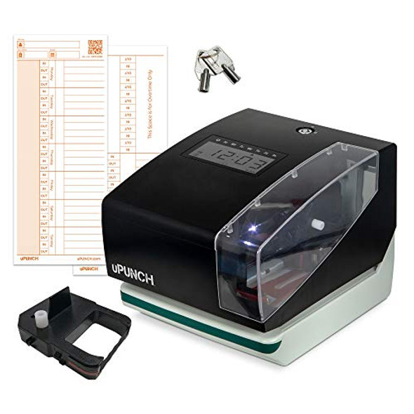 UPUNCH CR1000 TIME CLOCK & DATE STAMP SYSTEM, 50 CARDS, RIBBON & KEYS - BLACK UPUNCH CR1000 TIME CLOCK & DATE STAMP SYSTEM, 50 CARDS, RIBBON & KEYS - BLACK