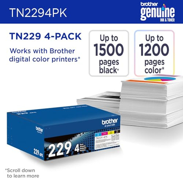 Brother Genuine TN2294PK Standard Yield 4-Pack Printer Toner Cartridges Brother Genuine TN2294PK Standard Yield 4-Pack Printer Toner Cartridges