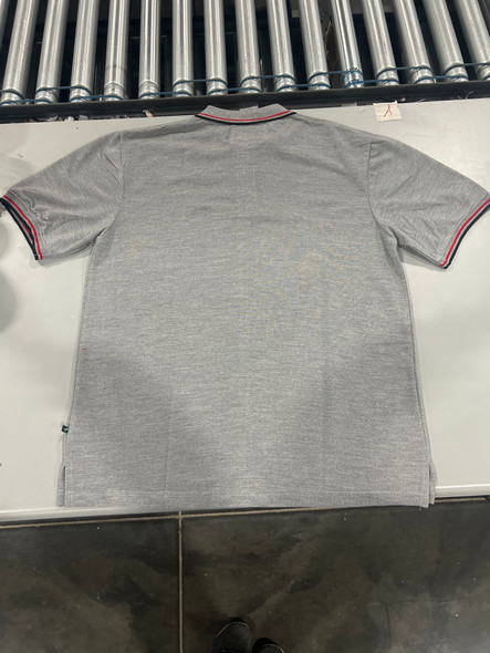 TIGER WOLF 3 BUTTON POLO SHIRT - SIZE: MEN XL - GRAY/RED/BLACK New TIGER WOLF 3 BUTTON POLO SHIRT - SIZE: MEN XL - GRAY/RED/BLACK New