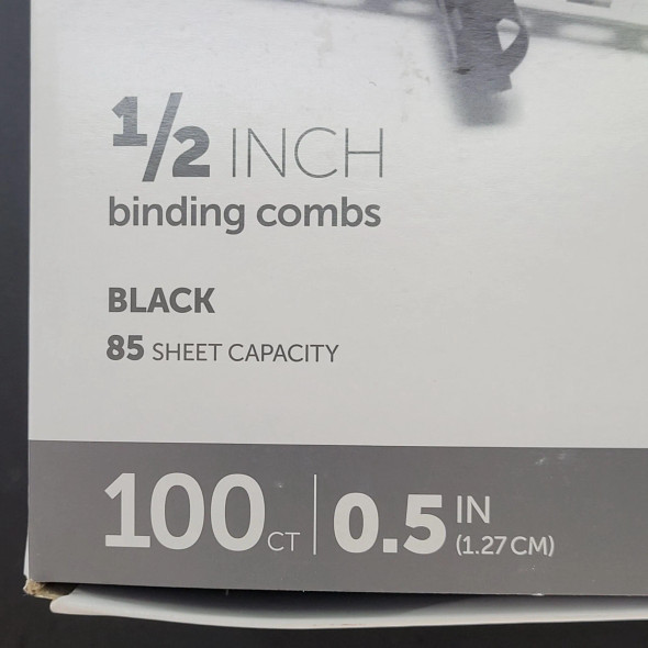 OFFICE DEPOT 1/2" BINDING COMBS BLACK 85 SHEET CAPACITY 100 COUNT 535-192 BLACK New OFFICE DEPOT 1/2" BINDING COMBS BLACK 85 SHEET CAPACITY 100 COUNT 535-192 BLACK New
