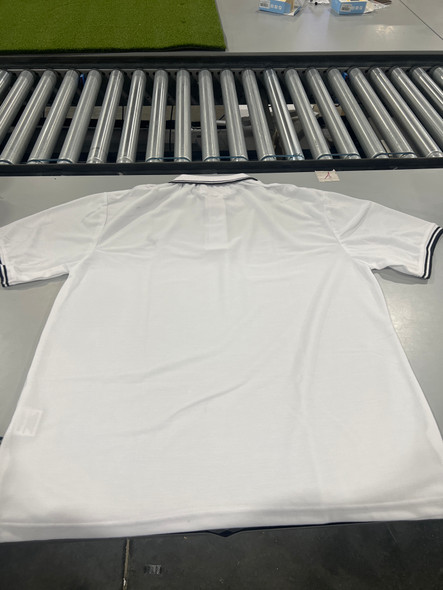 TIGER WOLF 3 BUTTON POLO SHIRT - SIZE: MEN XL - WHITE/BLACK TIGER WOLF 3 BUTTON POLO SHIRT - SIZE: MEN XL - WHITE/BLACK