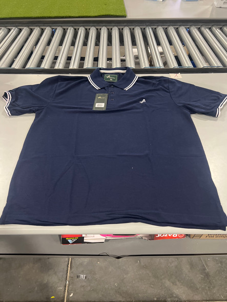 TIGER WOLF 3 BUTTON POLO SHIRT - SIZE: MEN XL - NAVY/WHITE New TIGER WOLF 3 BUTTON POLO SHIRT - SIZE: MEN XL - NAVY/WHITE New
