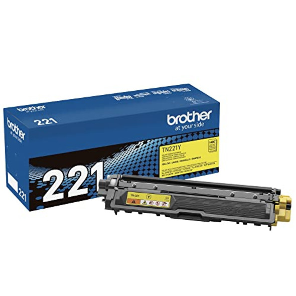Brother Genuine Standard Yield Toner Cartridge TN221Y, Yellow Toner New Brother Genuine Standard Yield Toner Cartridge TN221Y, Yellow Toner New