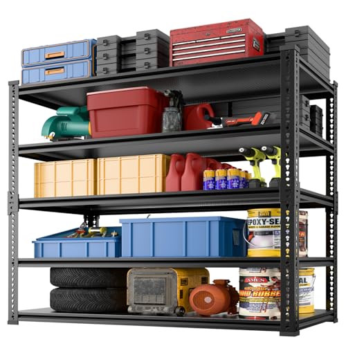 LAUXERY HEAVY DUTY GARAGE SHELVING BOLTLESS STORAGE RACK 72" H X 48" W X 18.9" D