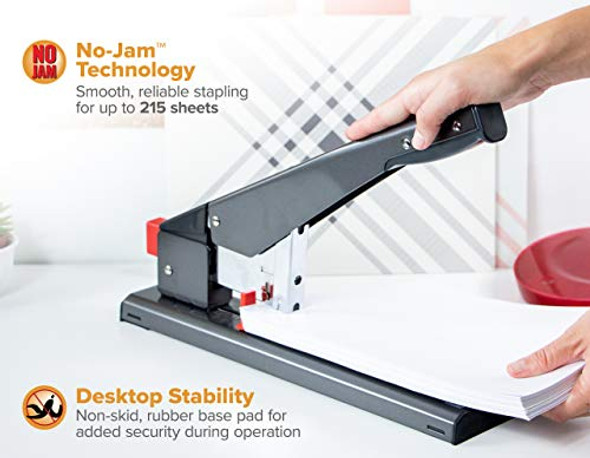 BOSTITCH OFFICE HEAVY DUTY STAPLER 215 SHEET CAPACITY JAM-FREE RELOAD BLACK BOSTITCH OFFICE HEAVY DUTY STAPLER 215 SHEET CAPACITY JAM-FREE RELOAD BLACK