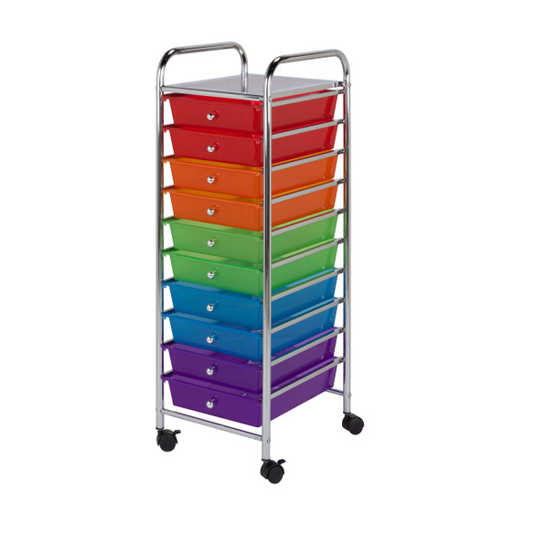 HONEY CAN DO RAINBOW 10-DRAWER METAL ROLLING STORAGE CART CRT-02214 - RAINBOW HONEY CAN DO RAINBOW 10-DRAWER METAL ROLLING STORAGE CART CRT-02214 - RAINBOW