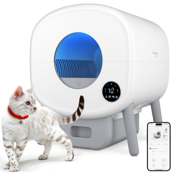 CUMRIGE SELF CLEANING LITTER BOX LARGE CAPACITY CATS SELF CLEANING - WHITE/GRAY CUMRIGE SELF CLEANING LITTER BOX LARGE CAPACITY CATS SELF CLEANING - WHITE/GRAY