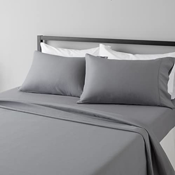 AMAZON BASICS LIGHTWEIGHT SUPER SOFT BRUSHED MICROFIBER 4QUEEN - DARK GRAY New AMAZON BASICS LIGHTWEIGHT SUPER SOFT BRUSHED MICROFIBER 4QUEEN - DARK GRAY New