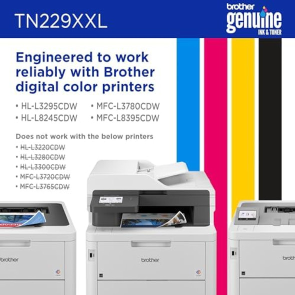 Brother Genuine TN229XXLBK Black Super High Yield Printer Toner Cartridge New Brother Genuine TN229XXLBK Black Super High Yield Printer Toner Cartridge New