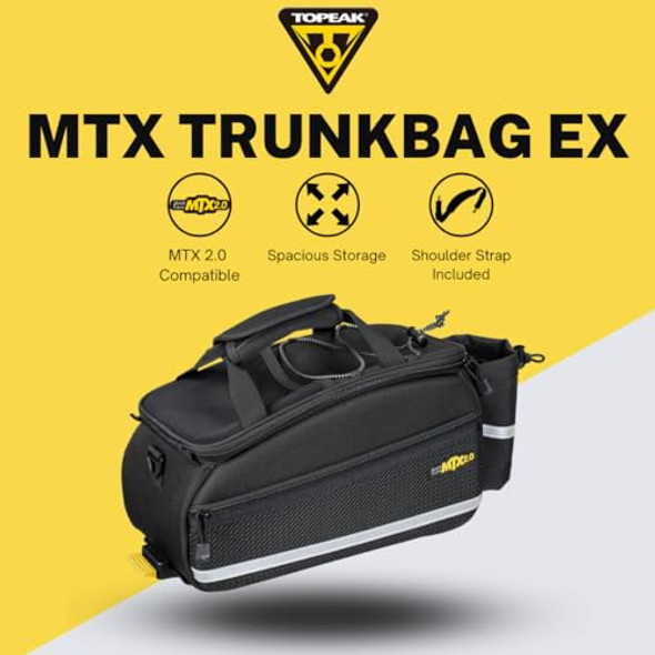 TOPEAK MTX TRUNKBAG REAR BICYCLE BAG SPACIOUS STORAGE (TPK-MTX2.0TRUNKBAG) BLACK New TOPEAK MTX TRUNKBAG REAR BICYCLE BAG SPACIOUS STORAGE (TPK-MTX2.0TRUNKBAG) BLACK New