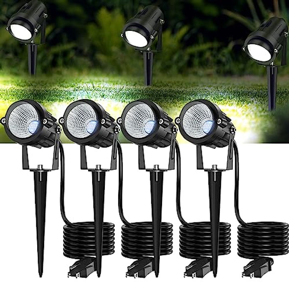 HIGH BRIGHTNESS 1000LM OUTDOOR SPOT LIGHTS 6500K 4.9FT ELECTRIC CORD 4 PACK HIGH BRIGHTNESS 1000LM OUTDOOR SPOT LIGHTS 6500K 4.9FT ELECTRIC CORD 4 PACK